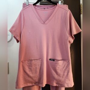 Jaanuu Mauve Pink Cesi Scrub Top